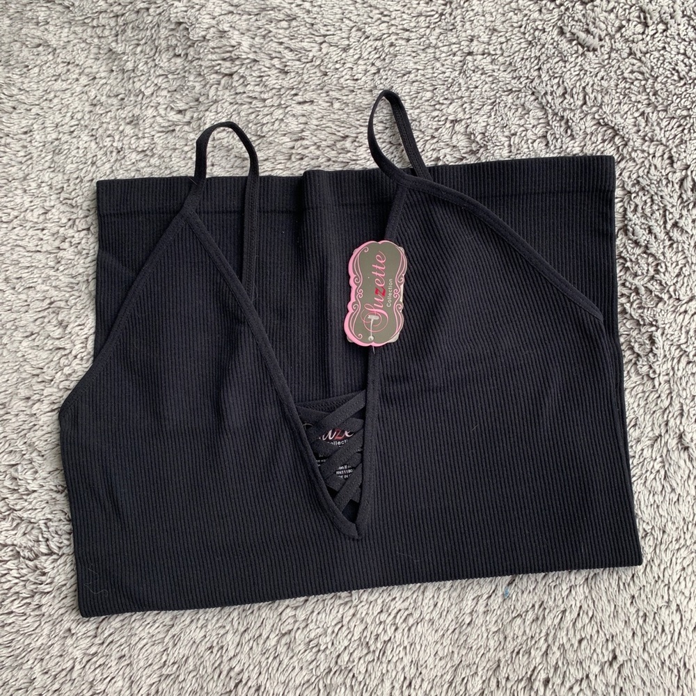 NWT Lace Front Cami in Black